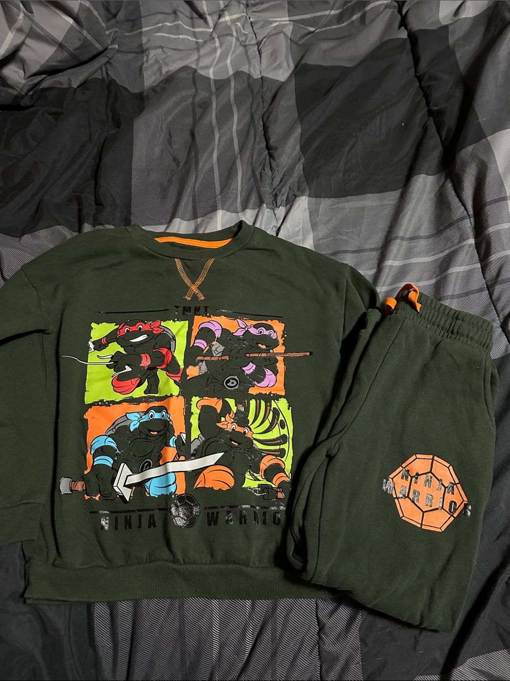 Teenage Mutant Ninja Turtles Dark Green Graphic Sweatshirt and Jogger Set